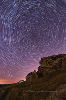 Star trails over Almscliffe Crag