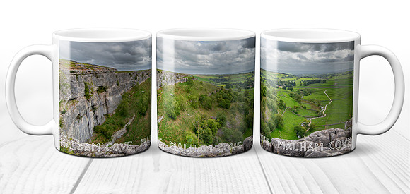 View from Malham Cove - ceramic photo mug