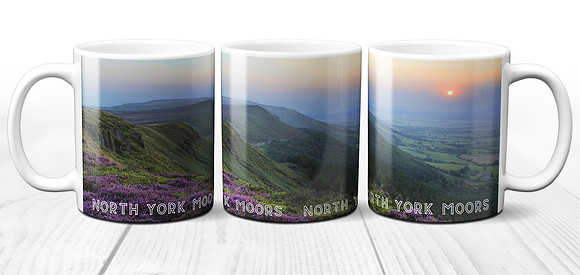 Cold Moor and Cringle Moor from Hasty Bank at Sunset - Cleveland Hills - Ceramic Photo Mug