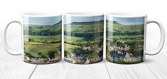 Askrigg and Addleborough, Wensleydale, Yorkshire Dales, Ceramic Photo Mug