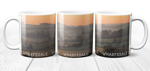 Misty Sunrise Over Lower Wharfedale - Yorkshire Dales Ceramic Photo Mug