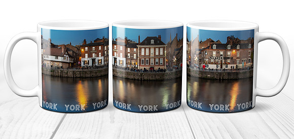 King's Staith, York at Dusk - Yorkshire Ceramic Photo Mug