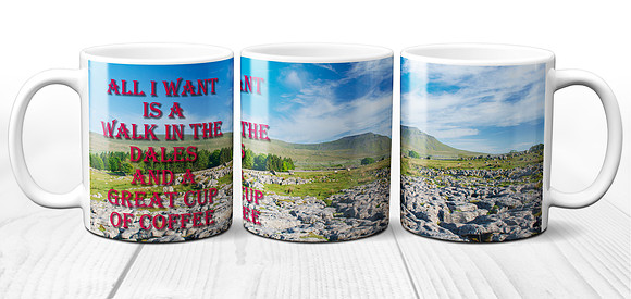 "All I Want is a Walk in The Dales and a Great Cup of Coffee" - Yorkshire Dales Ceramic Photo Mug