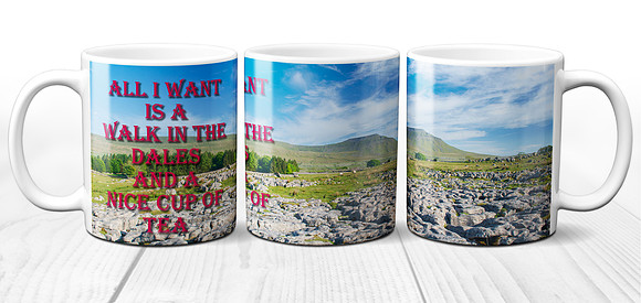 "All I Want is a Walk in The Dales and a Nice Cup of Tea" - Yorkshire Dales Ceramic Photo Mug