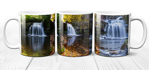 Through The Seasons at West Burton Falls, Wensleydale - Ceramic Photo Mug