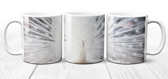 White Peacock - Ceramic Photo Mug