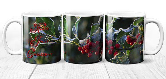 Holly Jolly Christmas - Ceramic Photo Mug
