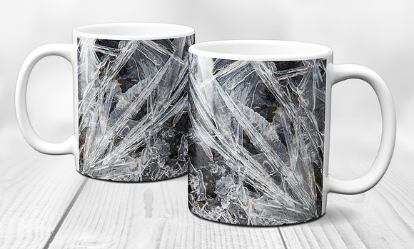 Ice crystals - ceramic photo mug